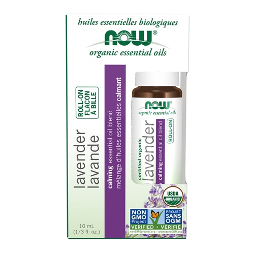 NOW Organic Essential Oils Lavender Roll-On — 3 жидких унции NOW Foods