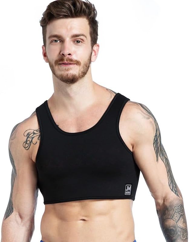 JOCKMAIL Men's Neoprene Brace Vest Chest Support Strap Fitness Gym Sports Bra Vest Mens Chest Compression Vest JOCKMAIL