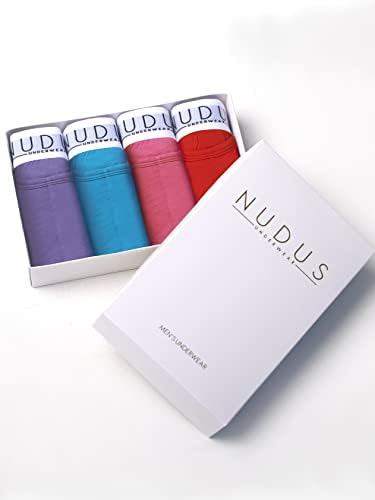 Мужские Боксеры NUDUS UNDERWEAR Стильные Бамбуковые Рэйоновые Мягкие С Трубчиком - Набор Из 4 Пары В Подарочной Коробке NUDUS UNDERWEAR