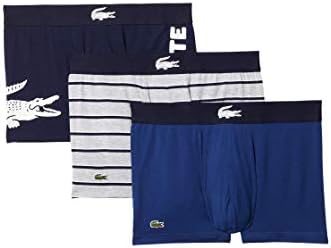 Lacoste Mens Cotton Stretch Big Croc Print Trunks 3 pack Lacoste