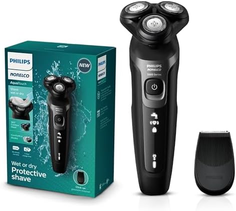 PHILIPS Norelco Electric Shavers for Men, Rechargeable AquaTouch Mens Electric Shaver Wet and Dry with Comfort Cut Blades and Click-on Precision Trimmer, Cordless Electric Razors with 5D Flex Head Philips