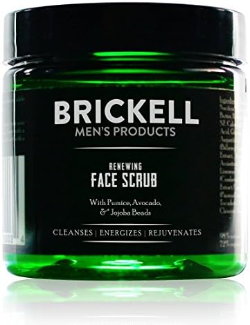 Brickell Men's Renewing Face Scrub for Men, Natural and Organic Deep Exfoliating Facial Scrub Formulated with Jojoba Beads, Coffee Extract and Pumice, 2 Ounce, Scented Brickell Men's Products