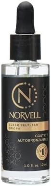 Norvell Clear Self-Tanning Drops, 1 fl oz – Customize Your Glow by Mixing These Bronzing Drops with Your Favorite Facial or Body Moisturizer – Easy to Use Clear Self-Tanner with No Color Transfer Norvell