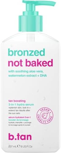 B.TAN After Sun Tan Extender Lotion | Bronzed Not Baked - Skin Tan Boosting Hydration Gel, Infused with Aloe, Watermelon Extract + DHA, Soothes & Hydrated Sunburnt Skin, 8 Fl Oz B.Tan