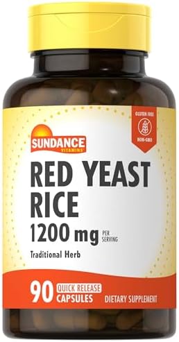 Sundance Red Yeast Rice Capsules (Капсулы) | 1200mg | 90 Count | Traditional Herbal Supplement | Non-GMO and Gluten Free Formula Sundance