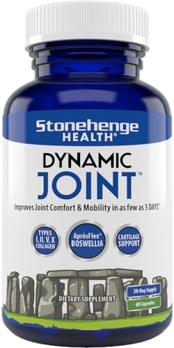 Stonehenge Health Dynamic Joint Supplement - Comfort, Mobility, Flexibility with AprèsFlex Boswellia, MSM, Collagen, Bromelain, Turmeric, Vitamin C, D3 (60 Capsules (Капсулы)) Stonehenge Health