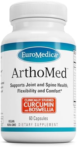 EuroMedica ArthoMed - 60 Capsules (Капсулы) - Clinically Studied Boswellia & Curcumin, Devil’s Claw - Joint & Spine Health, Cartilage Formation, Flexibility, Comfort - 30 Servings (Порции) Euromedica