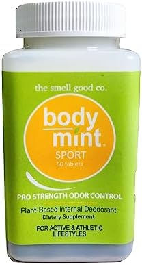 Sport, Extra Strength Chlorophyll Deodorizing Supplement for Full Body Freshness, Aluminum-Free Plant-Based Internal Deodorant, Designed for Active and Athletic Lifestyles, 50 tabs Body Mint