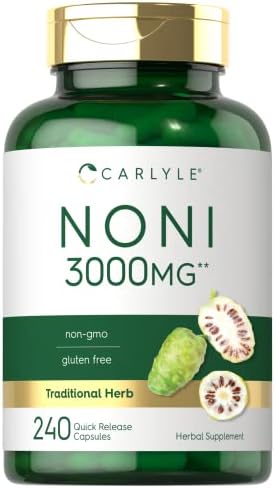 Carlyle Noni Fruit Capsules (Капсулы) 3000mg | 240 Count | Non-GMO, Gluten Free | Traditional Herb Supplement Carlyle