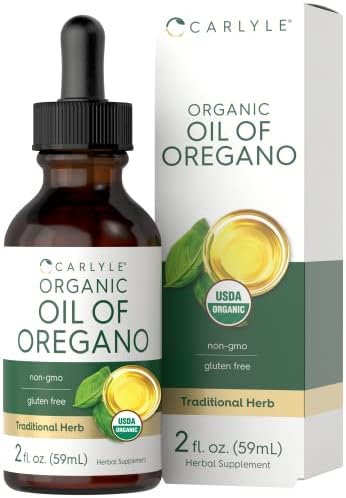 Carlyle Organic Oil of Oregano | 2 fl oz (Жидкие унции) Liquid (Жидкость) | Vegan | Non-GMO, Gluten Free Drops (Капли) Carlyle