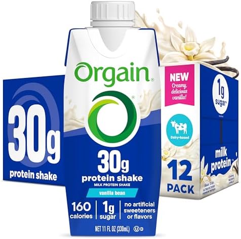 Orgain 30g High Protein Shake, Dairy Isolate Milk Protein, Chocolate Fudge, 6g BCAAs, 1g Sugar Per Serving, Meal Replacement, Ready to Drink, Keto Friendly, Gluten-Free 11 Fl Oz (Pack of 12) Orgain