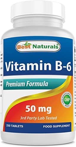 Best Naturals Vitamin B6 50 mg 250 Tablets (Таблетки) Best Naturals