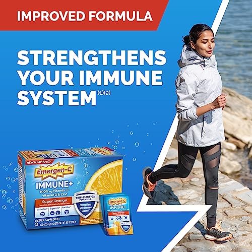 Иммуноукрепляющий порошок Emergen-C Immune+ Triple Action, 1000 мг витамина C, 30 пакетиков Emergen-C