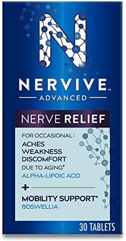 Nervive Advanced Nerve Relief + Mobility с альфа-липоевой кислотой, 30 таблеток Nervive