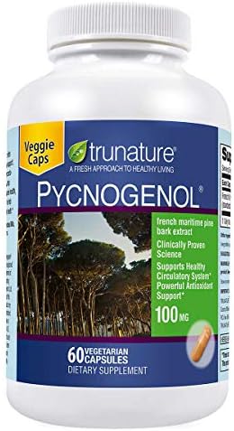 TruNature Pycnogenol 100 mg - French Maritime Pine Bark Extract, Powerful Antioxidant Support - 50 Vegetarian Capsules (Вегетарианские капсулы) TruNature