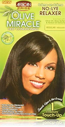 African Pride Olive Miracle 1 Touch-Up Kit Regular - Contains Aloe Vera, Castor Oil & Biotin, 1 Kit African Pride