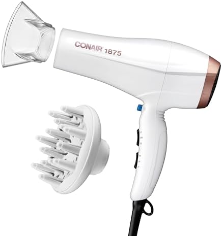 Conair Double Ceramic Hair Dryer | Blow Dryer with Ionic Conditioning | Includes Concentrator Conair