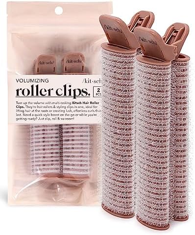 Kitsch Instant Volumizing Hair Clips for Women - Roller Clips for Volume, Curls & Root Lift on All Hair Types | Easy to Use | 2 Pcs Kitsch