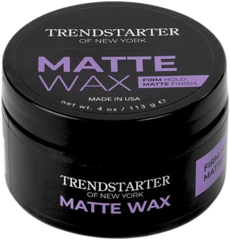 TRENDSTARTER - Men's Firm Hold Travel-Size Pomade (2oz) - Matte Finish, Water-Based, Flake-Free Styling Wax for All Hair Types TRENDSTARTER