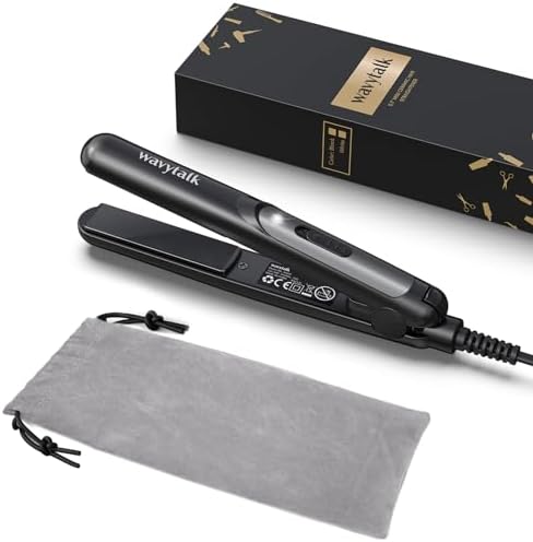 Wavytalk Mini Flat Iron 0.7 Inch Ceramic Mini Hair Straightener, Small Flat Irons for Short Hair, Curls Bangs, Dual Voltage Travel Flat Iron Wavytalk