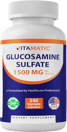 Vitamatic Glucosamine Sulfate Supplement, 1500mg, 120 Servings (Порции), 240 Capsules (Капсулы) Vitamatic