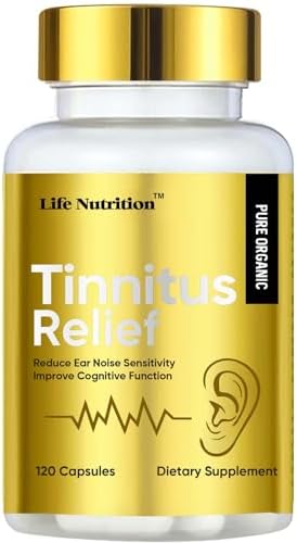 1200MG Tinnitus Relief for Ringing Ears,OTC Flavonoid Ear Health Vitamins,Bioflavonoids & Vitamin C,120 Caplets Life Nutrition