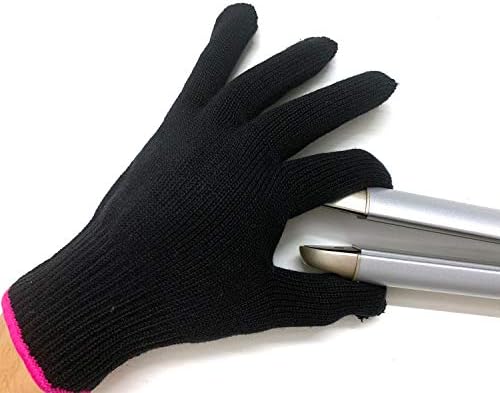 Lessmon 2 Professional Heat Resistant Gloves for Hair Styling Heat Blocking for Curling, Flat Iron and Curling Wand Suitable for Left and Right Hands, Pink Lessmon