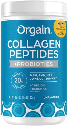 Orgain Collagen +Superfoods with 20 Grams of Grass-Fed Collagen and Vitamin C, Unflavored (Без вкуса), 25.6 oz (Унции) Orgain