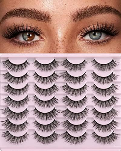 Mink Lashes Fluffy Russian Mink Lashes Extension 17mm Wispy False Eyelashes 6D D Curl Russian Strip Lashes Pack by Kiromiro Kiromiro