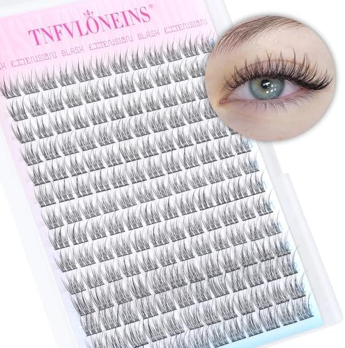 DIY Lash Extension Kit Individual Eyelash Extension Kit 200Pcs Cluster Lashes Kit Eyelash Extension Clusters with Bond,Seal and Lash Extension Remover Lash Tweezers at Home by TNFVLONEINS (Kit,40D) TNFVLONEINS