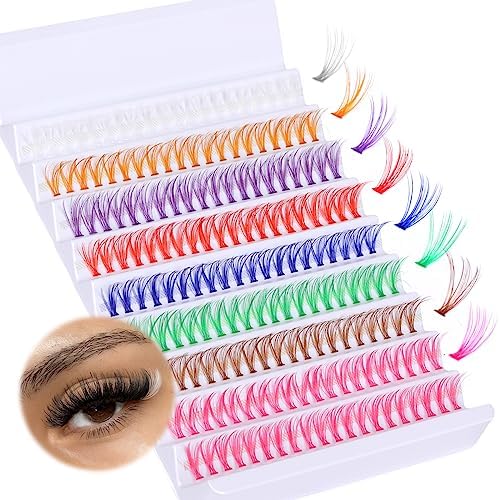 Yawamica Fluffy Cluster Eyelash Extensions 10-16mm Wispy Lash Clusters Thick 100D Volume Individual Lashes D Curl Eyelash Clusters 240pcs DIY Lash Extension at Home for Beginners Yawamica