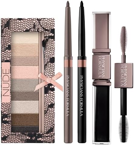 Physicians Formula Shimmer Strips Custom Eye Enhancing Kit with Eyeshadow, Eyeliner & Mascara, Nude Physicians Formula