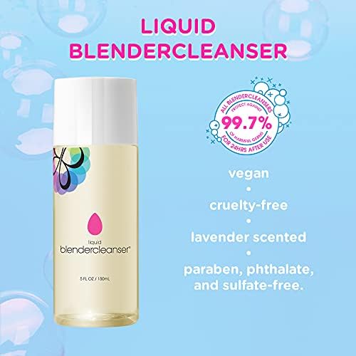 BEAUTYBLENDER Liquid (Жидкость) BLENDERCLEANSER for Cleaning Makeup Sponges, Brushes & Applicators, 3 oz (Унции). Vegan, Cruelty Free and Made in the USA Beautyblender