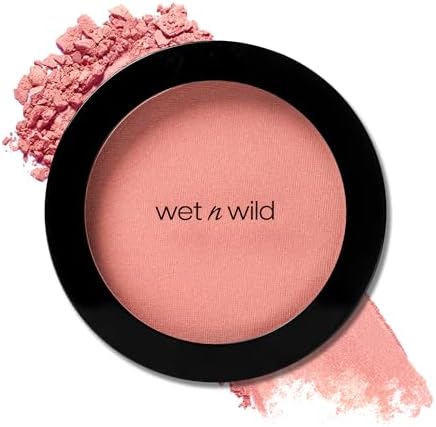 wet n wild Color Icon Blush, Effortless Glow & Seamless Blend infused with Luxuriously Smooth Jojoba Oil, Sheer Finish with a Matte Natural Glow, Cruelty-Free & Vegan - Pinch Me Pink Wet n Wild