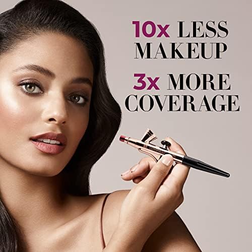 Luminess Air Icon Makeup Airbrush System and 4-Piece Foundation Starter Kit, Deep Coverage - Quick, Easy & Long Lasting Application - Includes Silk 4-In-1 Foundation, Highlighter & Blush LUMINESS