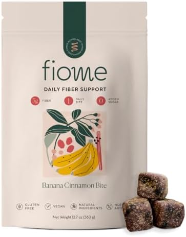 Fiber Supplement - 5g Daily Fiber Bite - Supports Regularity, Digestion and Gut Health - All Natural Ingredients, Banana Cinnamon Flavor, 30 Servings (Порции) Fiome