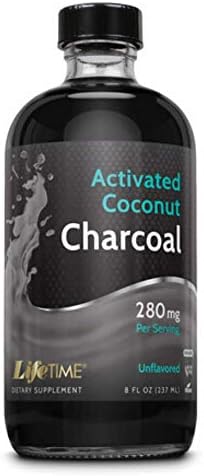 LIFETIME Activated Coconut Charcoal, Liquid (Жидкость), Unflavored (Без вкуса) (Btl-Glass) | 8oz Lifetime