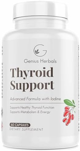 Thyroid Support - Advanced Formula with Iodine, Supports Metabolism & Energy, Supports Healthy Thyroid. Non-GMO Thyroid Supplement - 60 Capsules (Капсулы) GENIUS HERBALS