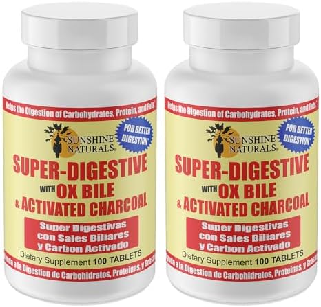 Super Digestive, Activated Charcoal, 100 Tablets (Таблетки), Pack of 2 Sunshine Naturals