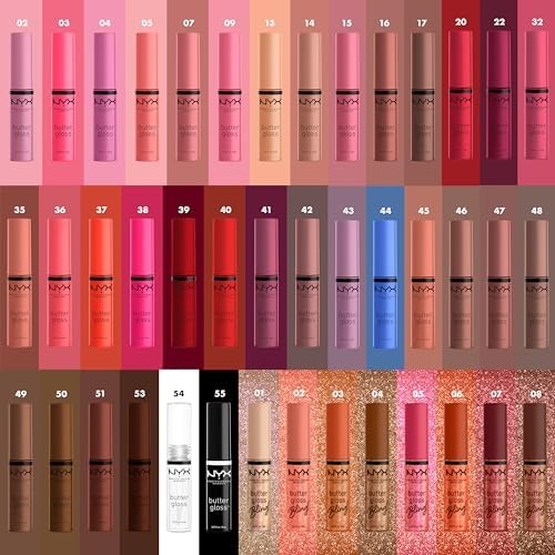 NYX PROFESSIONAL MAKEUP Butter Gloss Bling Lip Gloss, Non Sticky and Shiny Vegan Lip Makeup - Shimmer Down Nyx