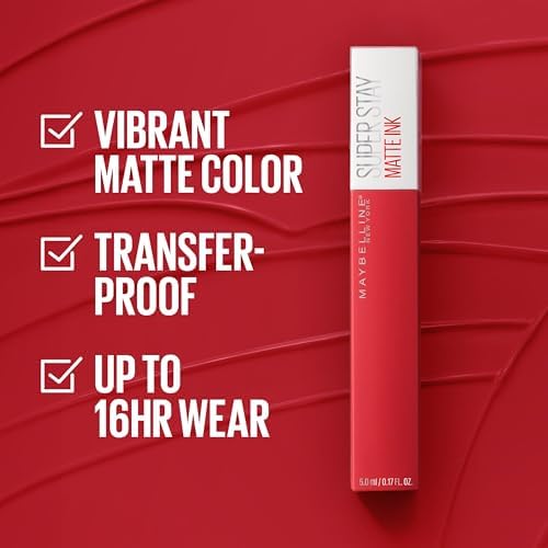 Maybelline Super Stay Matte Ink Liquid Lipstick Makeup, Long Lasting High Impact Color, Up to 16H Wear, Dreamer, Warm Pink Neutral, 1 Count MAYBELLINE