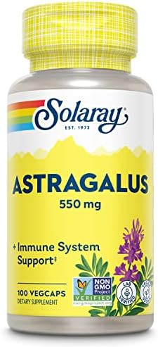 Solaray Astragalus Root 550mg | Healthy Immune Function & Stress Support | Adaptogen Herb | Non-GMO & Vegan | 100 VegCaps Solaray