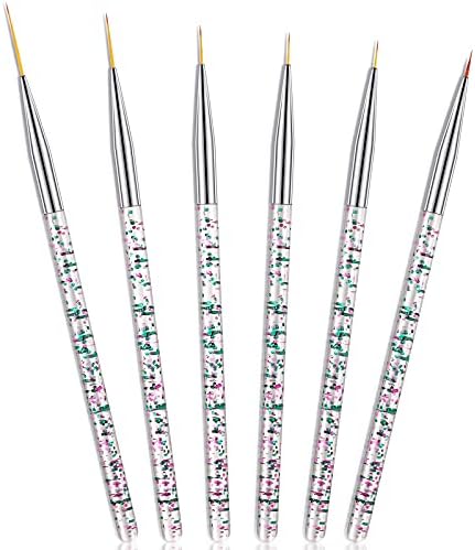 Maitys 6 Pieces Eyeliner Brush Fine Point Eyeliner Eye Makeup Gel (Гель) Eyeliner Fiber Bristles Eyeliner Brush Applicators Cosmetic Eye Wands Eyeliner(Bright Style) Maitys