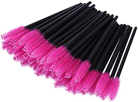 Tbestmax 100 Disposable Eyelash Brush Mascara Wands Spoolies for Eye Lashes Extension Eyebrow and Makeup Pink Tbestmax