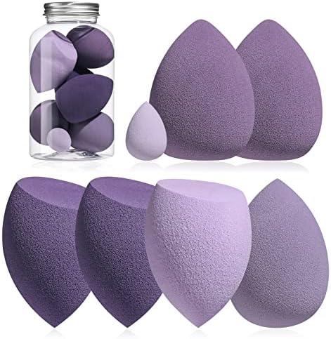 Makeup Sponge Set BS-MALL Blender Sponges 7 Pcs for Liquid (Жидкость), Cream, and Powder (Порошок), Multi-colored with 1 Mini Makeup Sponge Pink (A-HotPink) BS-MALL