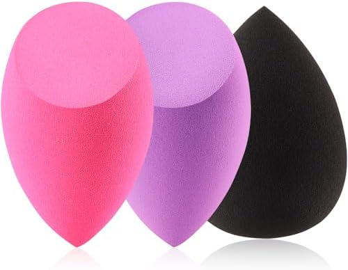 Foonbe 3Pcs Soft Makeup Sponges Set for Liquid (Жидкость) Foundation, Cream, and Powder (Порошок), Latex Free Blender Beauty Sponge, Durable Foundation Puff, Dry & Wet Use Make up Sponges for Face, Beauty Gift Set Foonbe