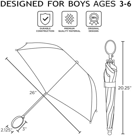 Nintendo Kids Umbrella, Super Mario Toddler and Little Boy Rain Wear for Ages 3-6 Nintendo