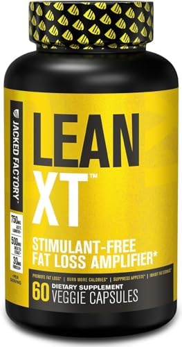 Jacked Factory Lean-XT Caffeine Free Fat Burner - Non Stim Weight Loss Supplement, Appetite Suppressant & Metabolism Booster | Acetyl L-Carnitine, Green Tea Extract, Forskolin - 60 Natural Diet Pills Jacked Factory