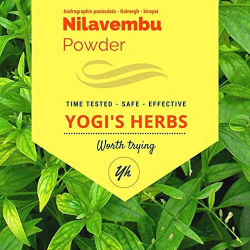 Nilavembu Powder (Порошок) - Andrographis Paniculata - 1 Lb Fresh & Pure 1 Pound (Pack of 1) Dark Green YOGIS HERBS