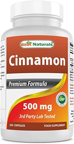 Best Naturals Cinnamon 500 mg 250 Capsules (Капсулы) (250 Count (Pack of 1)) Best Naturals